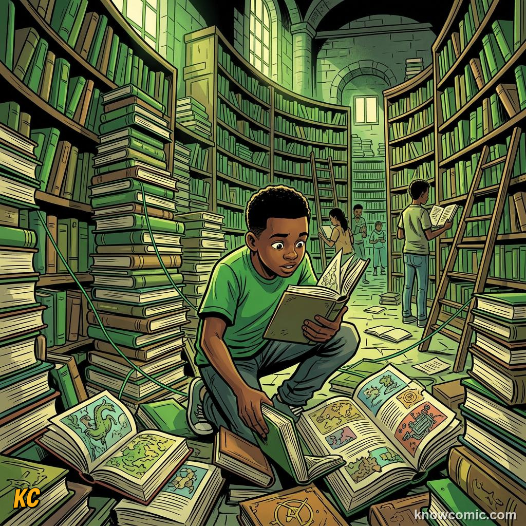 Comic panel about interest and curiosity: Challenge, educational kids illustration