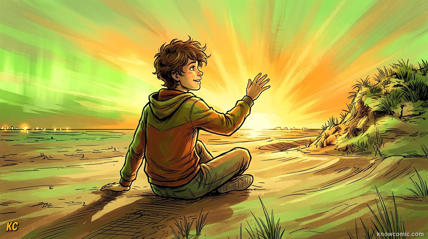 Comic panel about anticipation and hope: Stay Strong, educational kids illustration