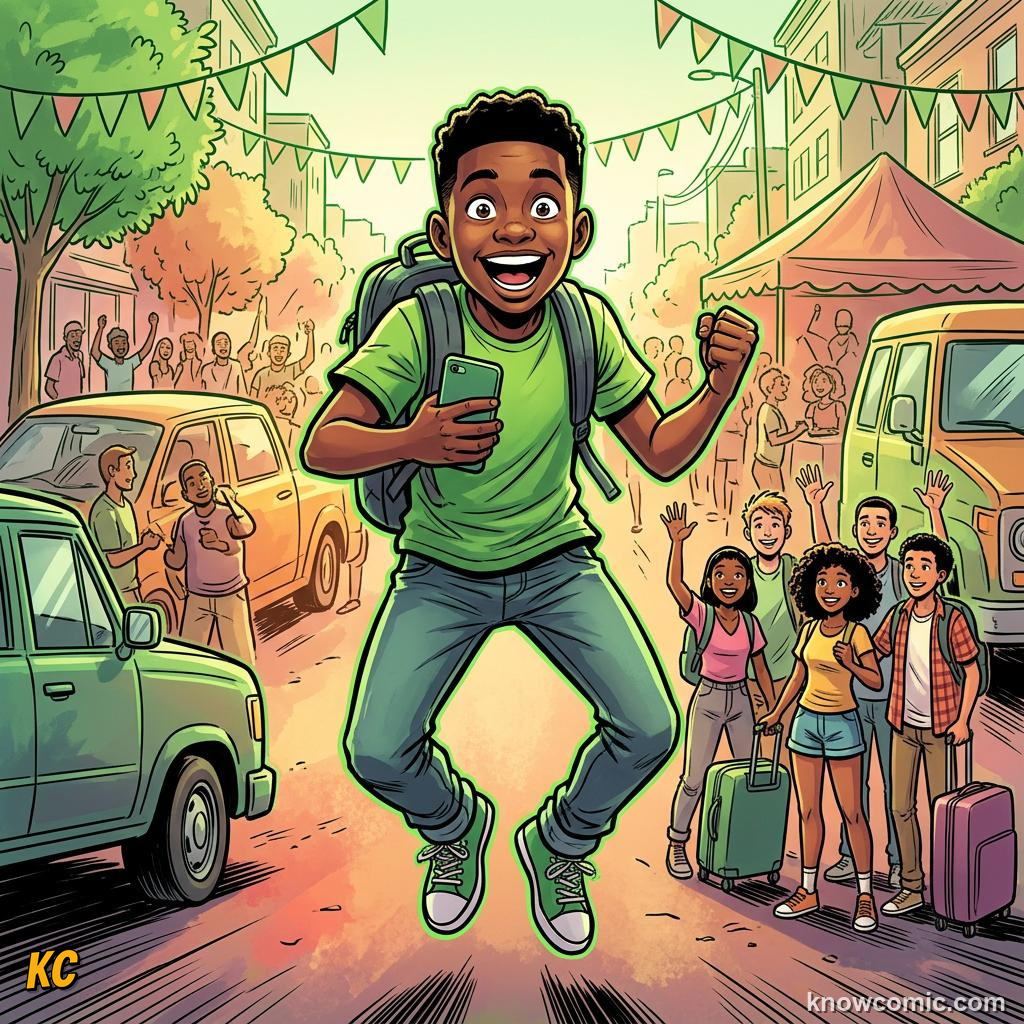 Comic panel about anticipation and hope: Anticipate, educational kids illustration
