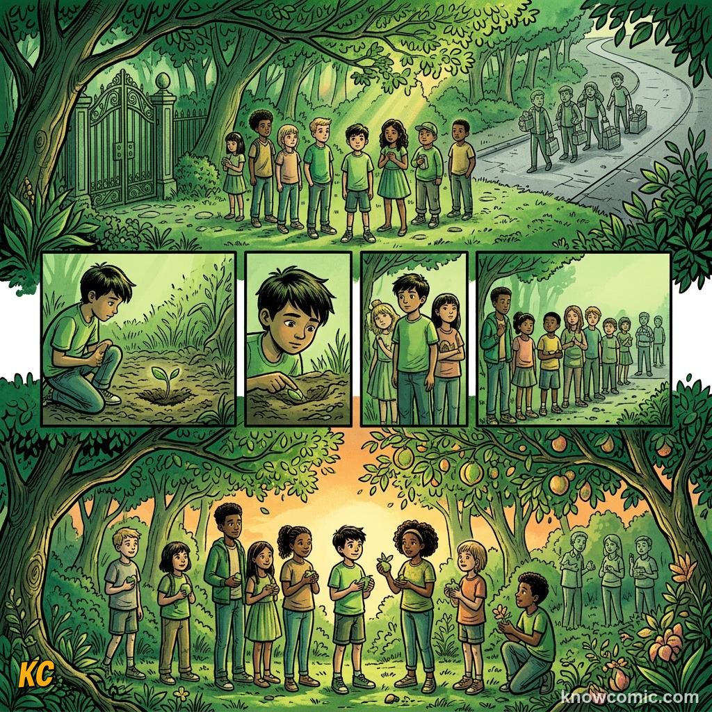Comic panel about anticipation and hope: Worry, educational kids illustration