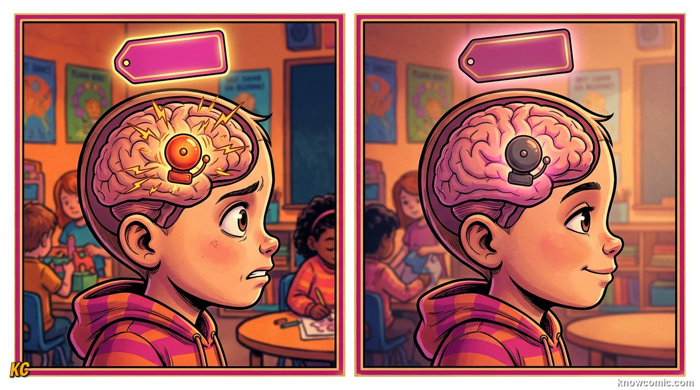 Brain becoming calmer when emotions are labeled