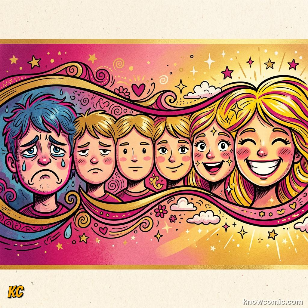 Calm peaceful emotions illustration