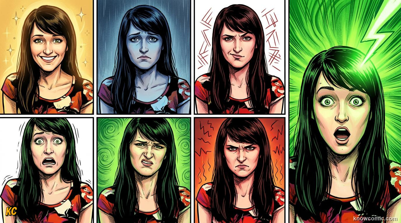 Comic panel about surprise and alert: Instant Reset, educational kids illustration