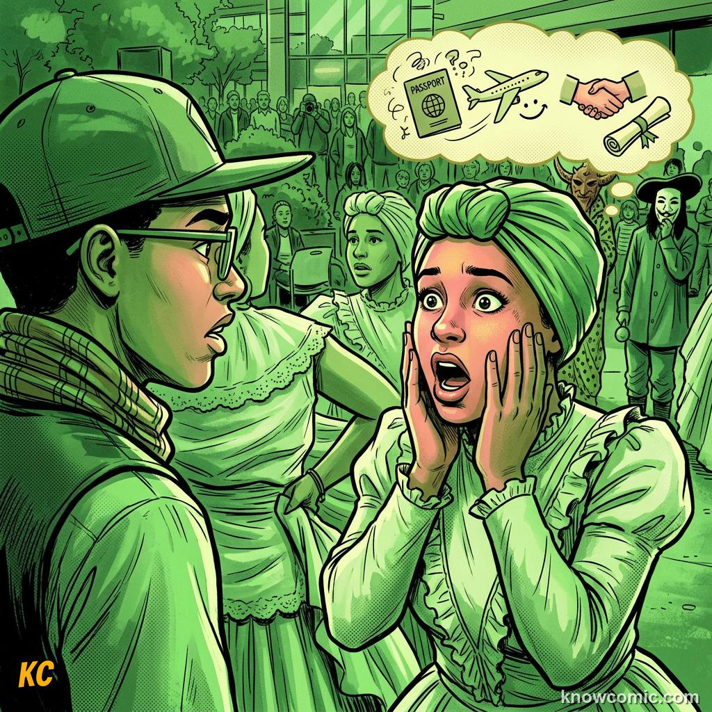 Comic panel about surprise and alert: Social, educational kids illustration