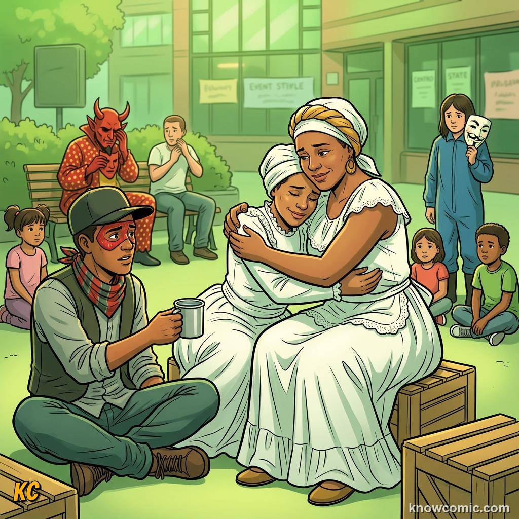 Comic panel about surprise and alert: Comfort, educational kids illustration