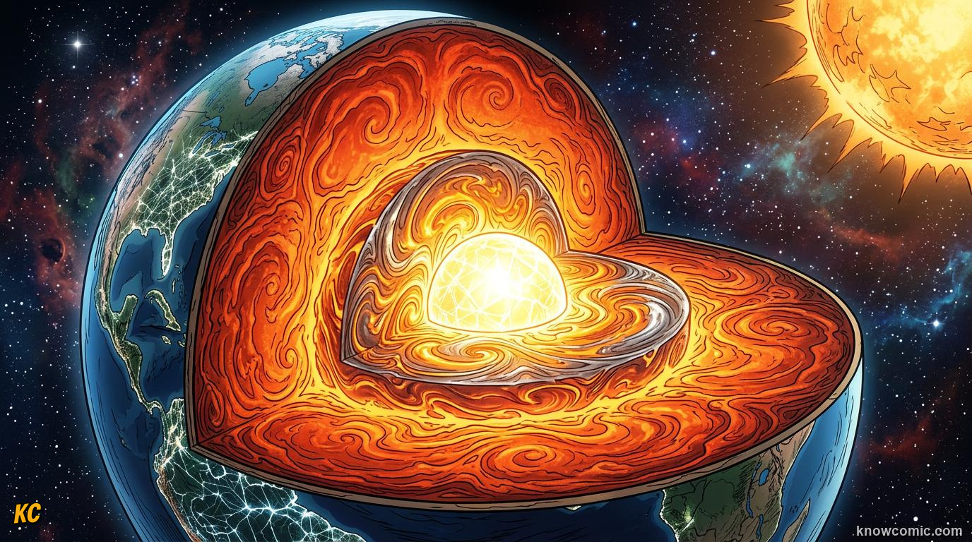 Cross-section of Earth showing crust mantle outer core and inner core layers