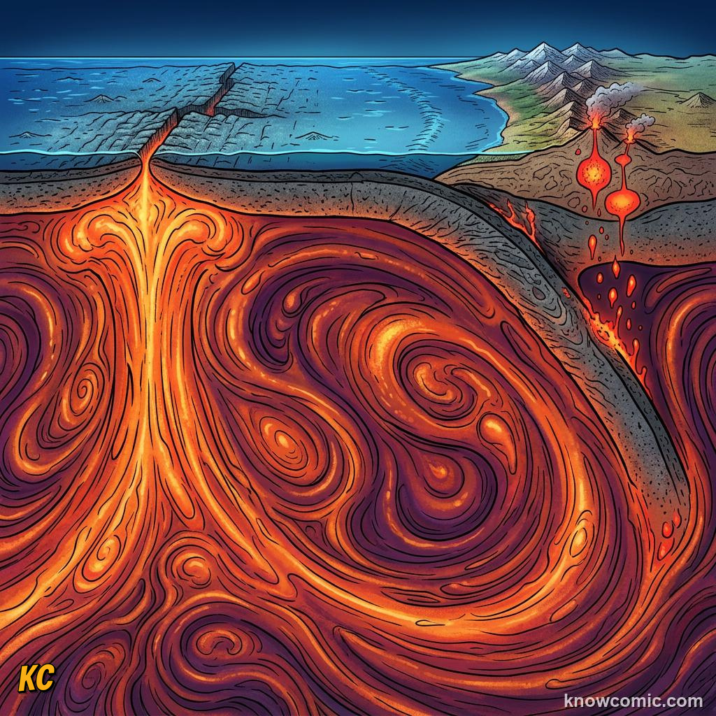 Soft plastic asthenosphere layer beneath lithosphere enabling plate motion