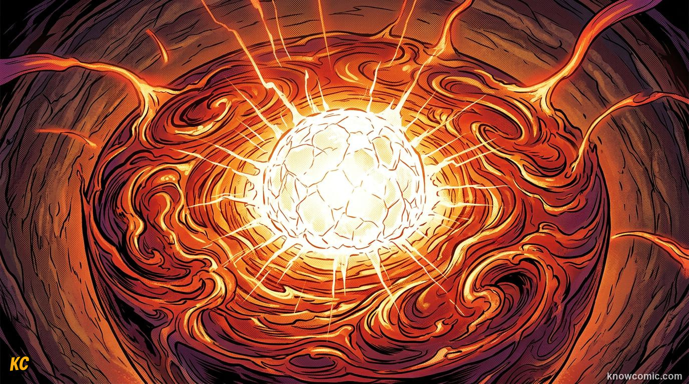 Earth's core cross-section showing liquid outer core and solid inner core temperatures