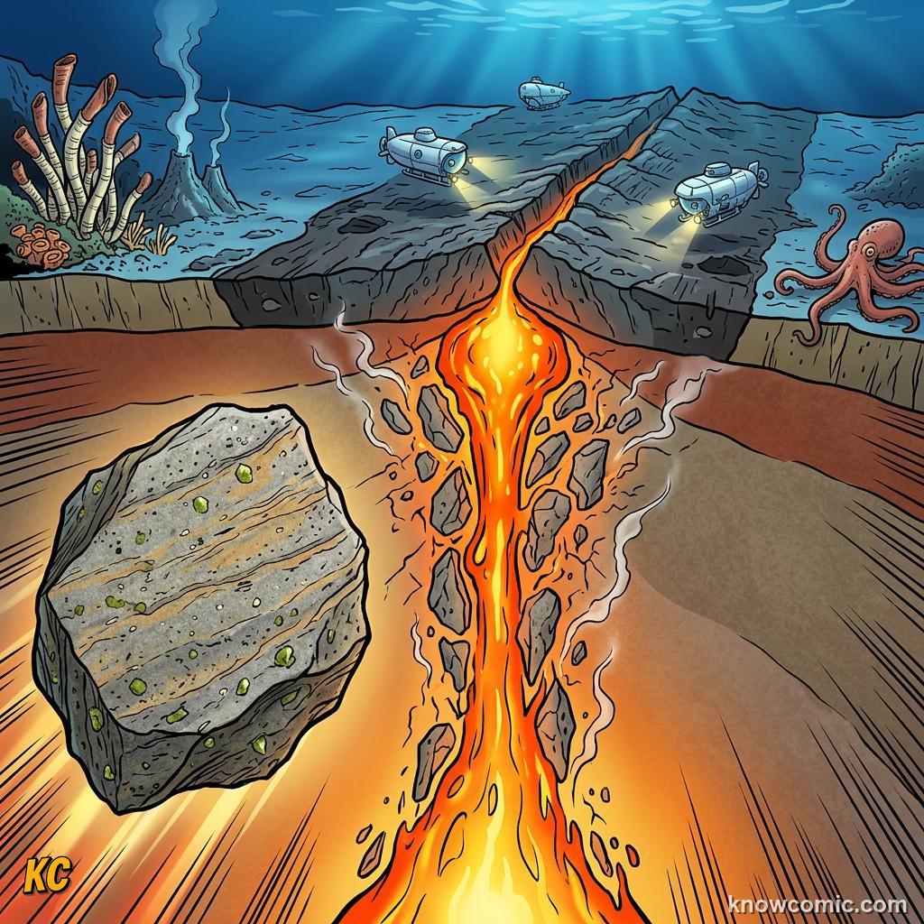 Decompression melting as mantle rock rises and pressure drops at divergent boundary