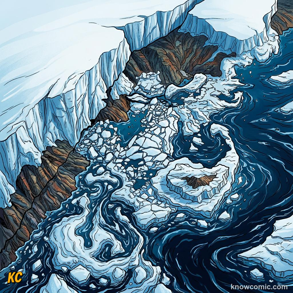 Antarctica continent covered by a thick ice sheet