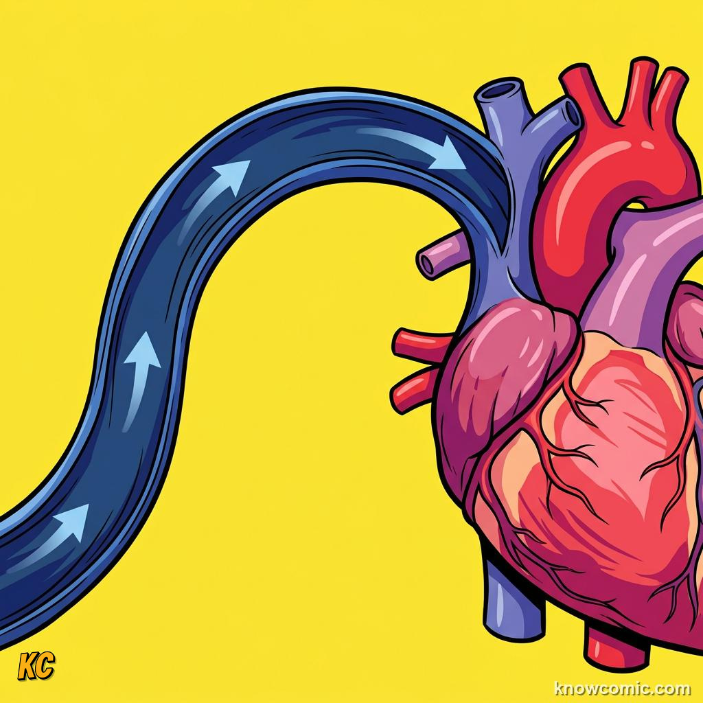 The Power of the Heart comic panel showing veins