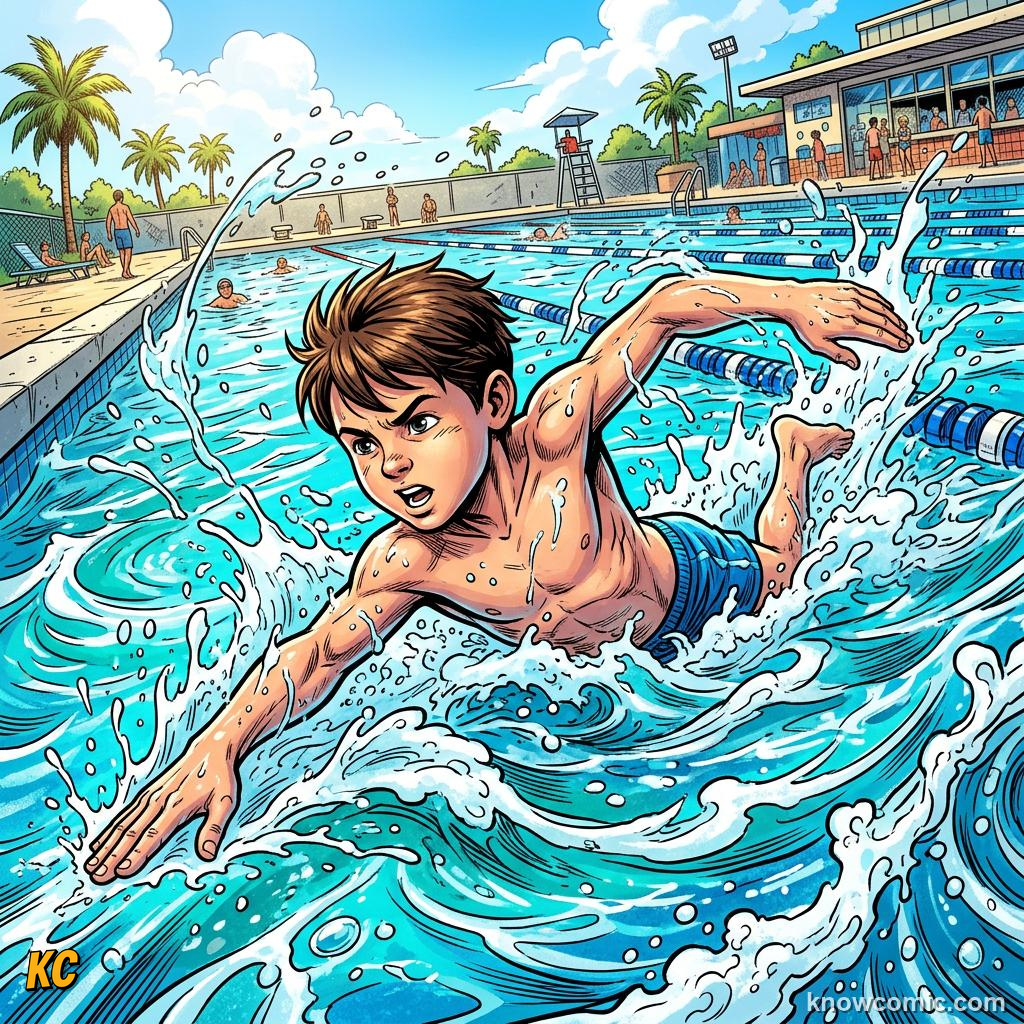The Power of the Heart comic panel showing splash and play