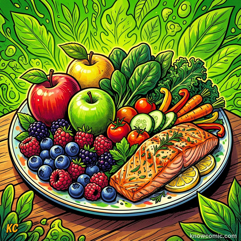 The Power of the Heart comic panel showing eat to fuel