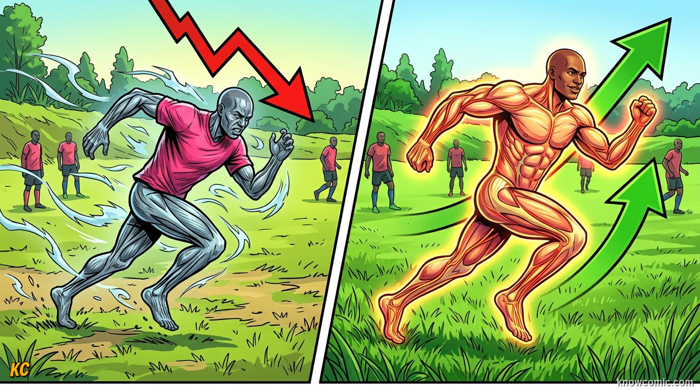 Comic panel about the warm-up rule: Not Yet, educational kids illustration