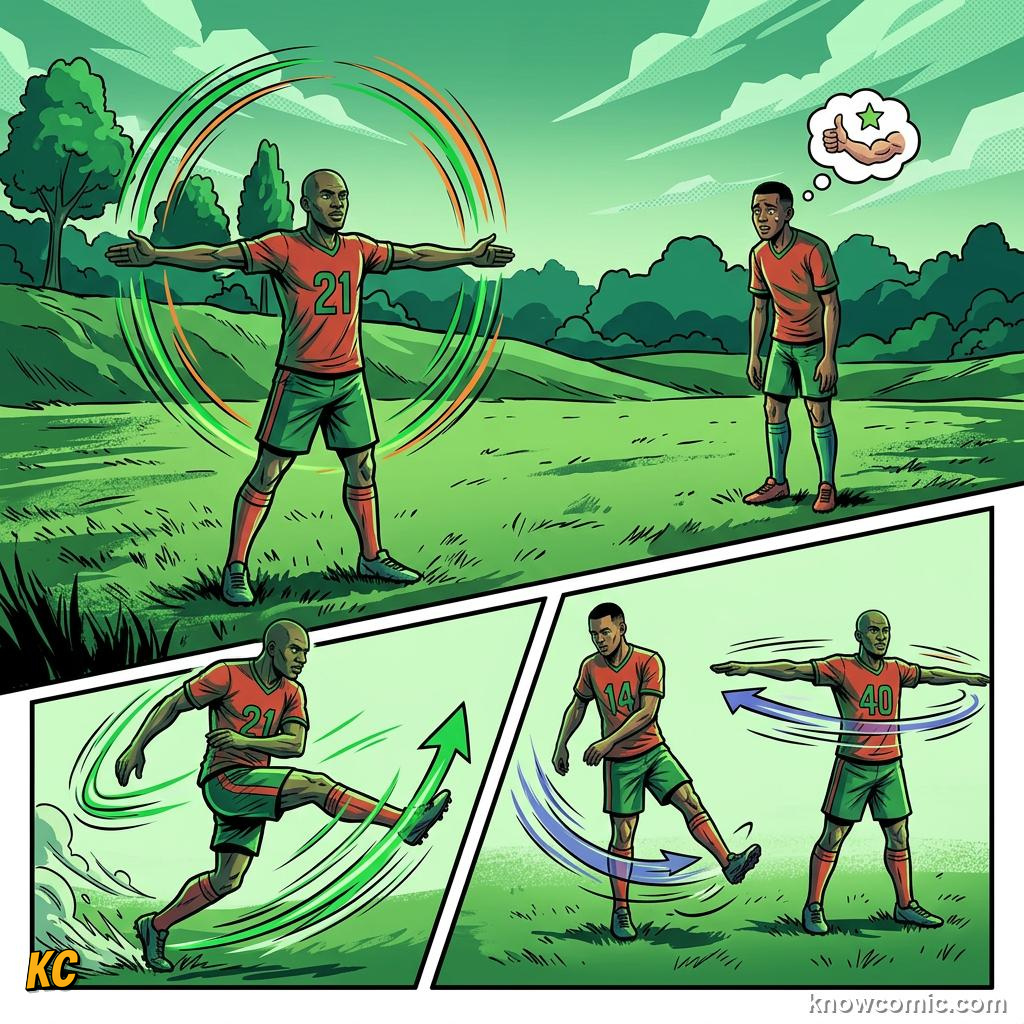 Comic panel about the warm-up rule: Rehearse, educational kids illustration