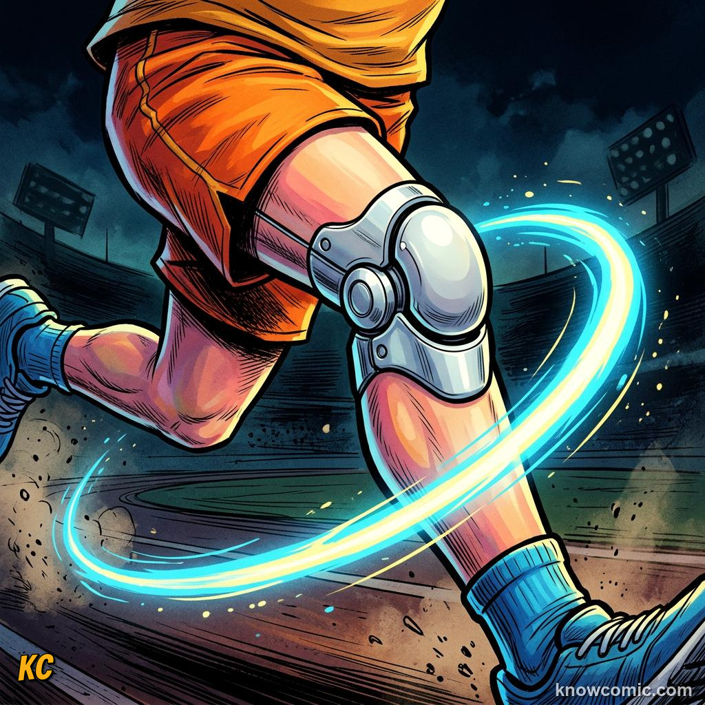 Flexibility and Stretching comic panel showing knees