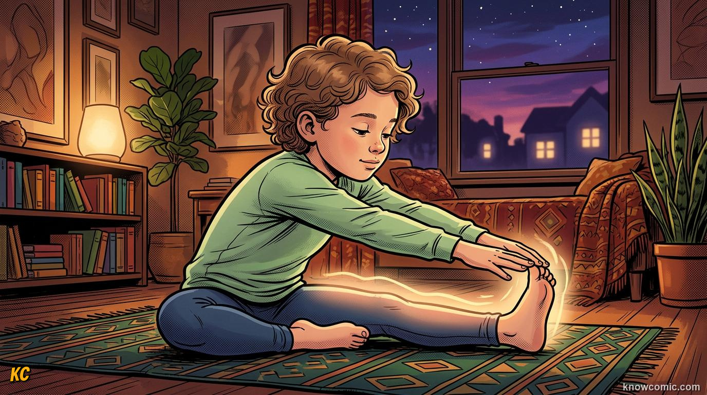 Flexibility and Stretching comic panel: gentle wins, stretch gently and often