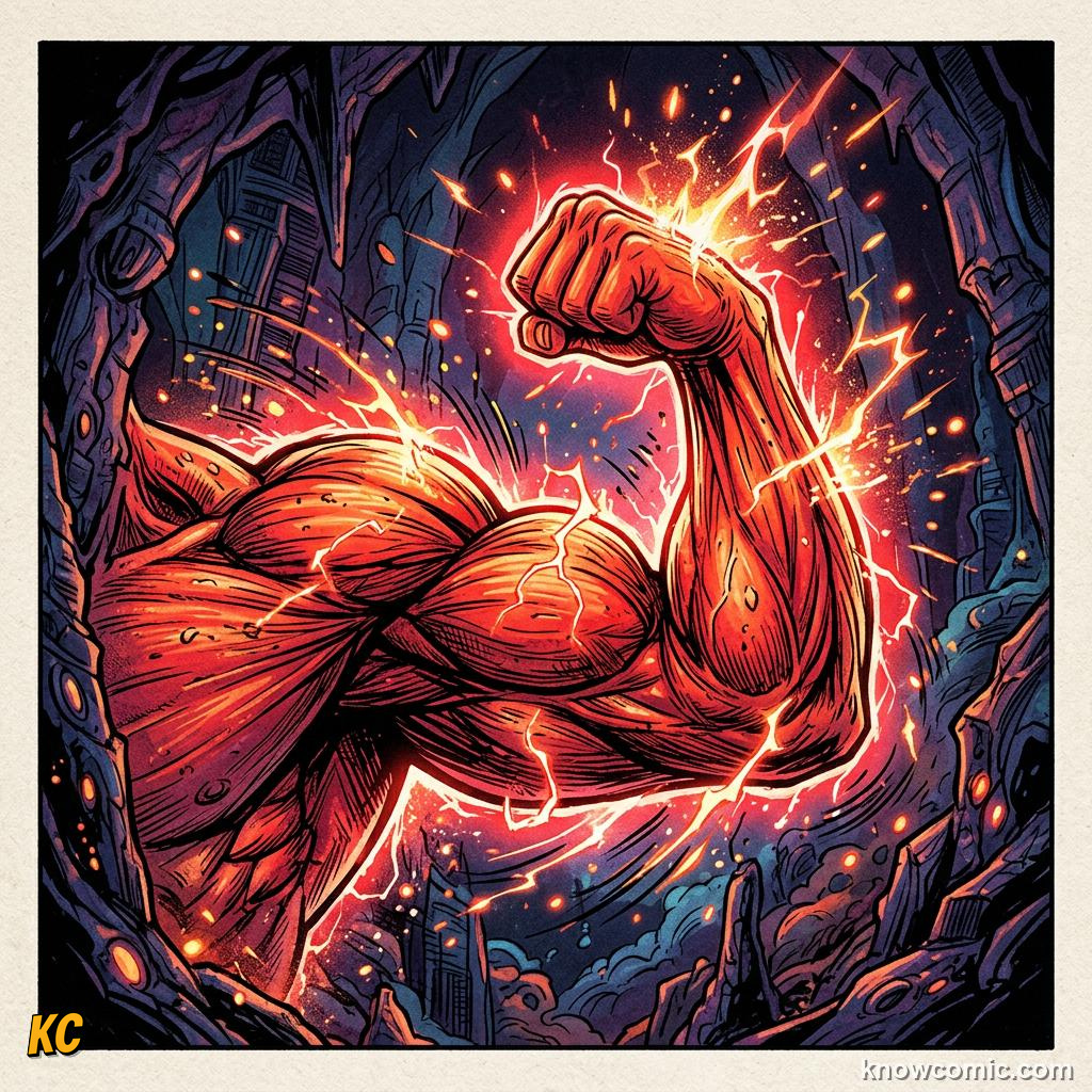 Body Composition Fact comic panel showing muscle