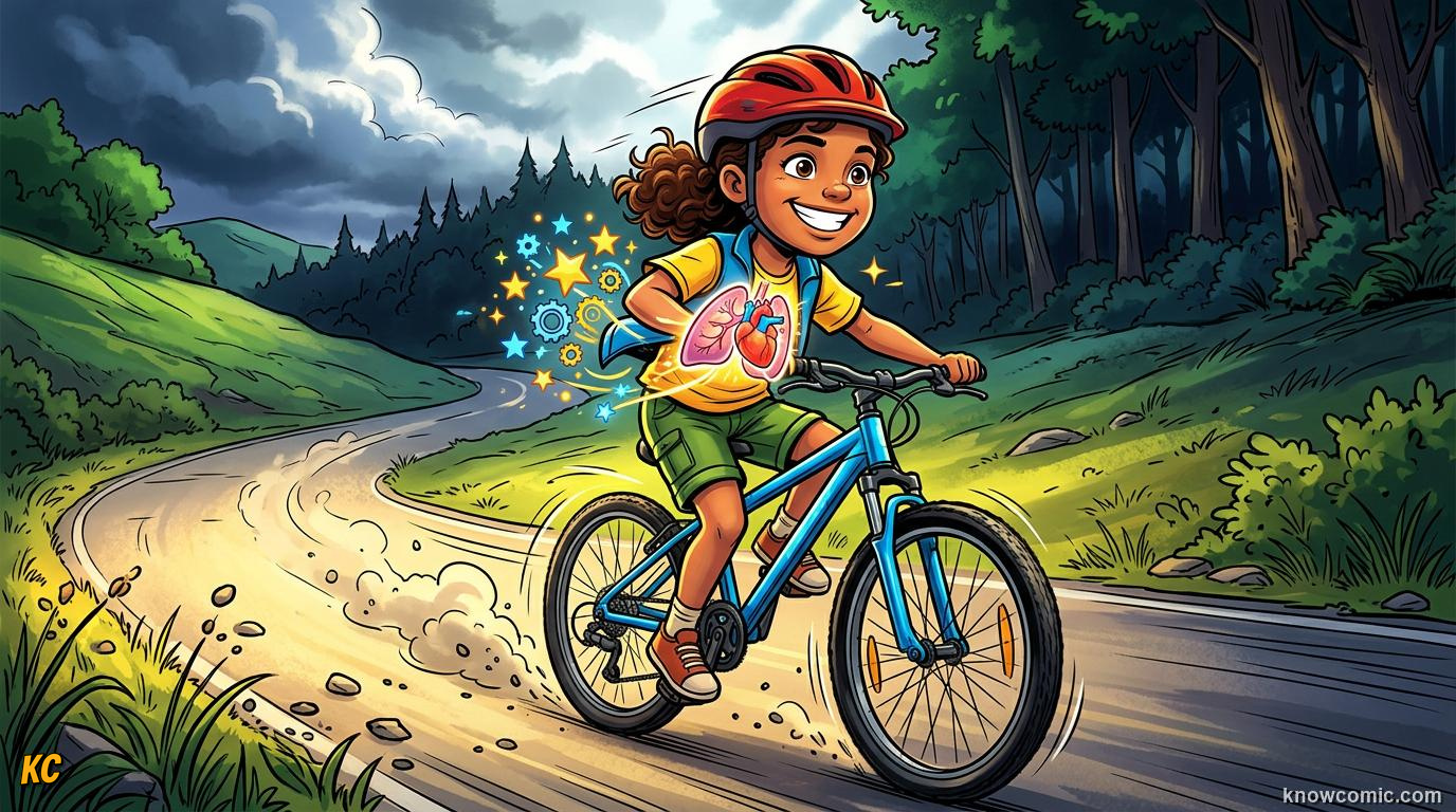 The Aerobic Engine comic panel: get efficient, training tunes your engine