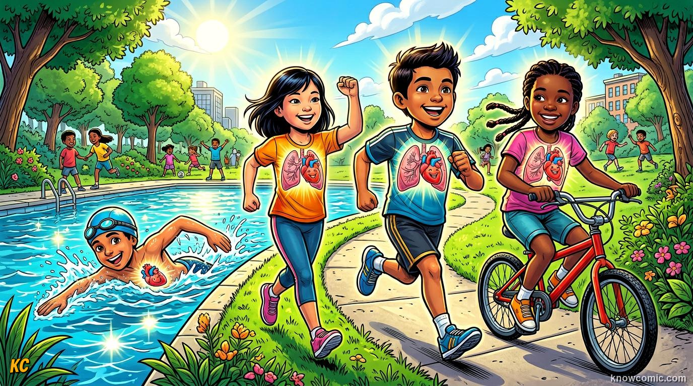 The Aerobic Engine comic panel: a gift for life, power up your engine