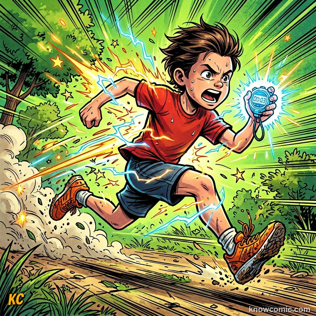 Anaerobic Power Bursts comic panel showing short & intense