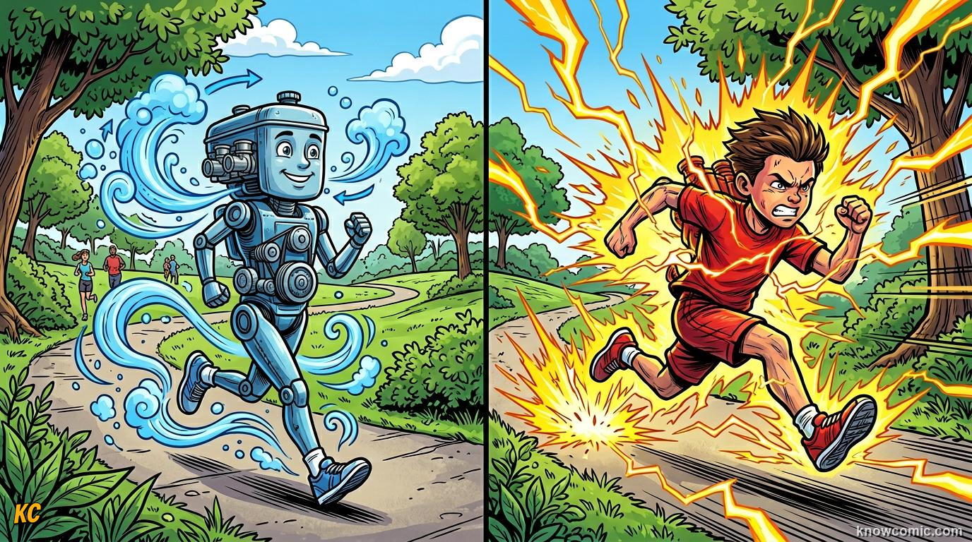 Anaerobic Power Bursts comic panel: two engines, your body has two engines