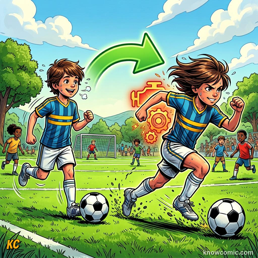 Anaerobic Power Bursts comic panel showing you switch
