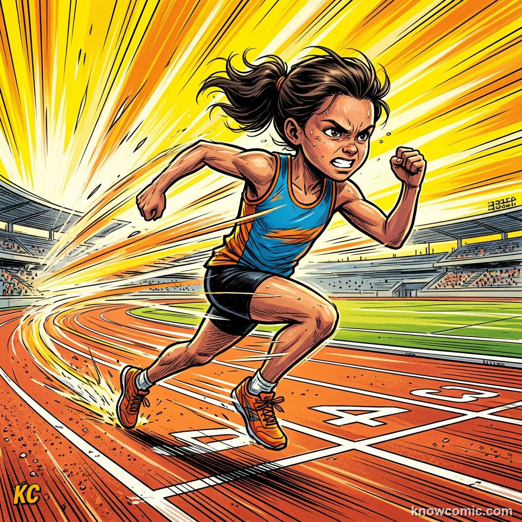 Anaerobic Power Bursts comic panel showing sprint