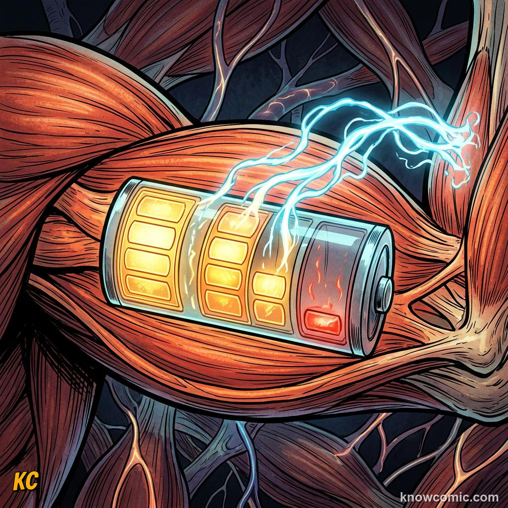 Anaerobic Power Bursts comic panel showing fuel runs low