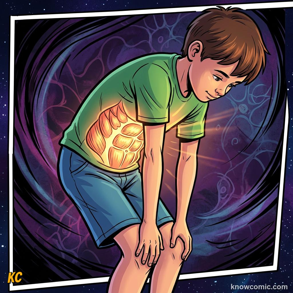 Core Strength Secret comic panel showing front