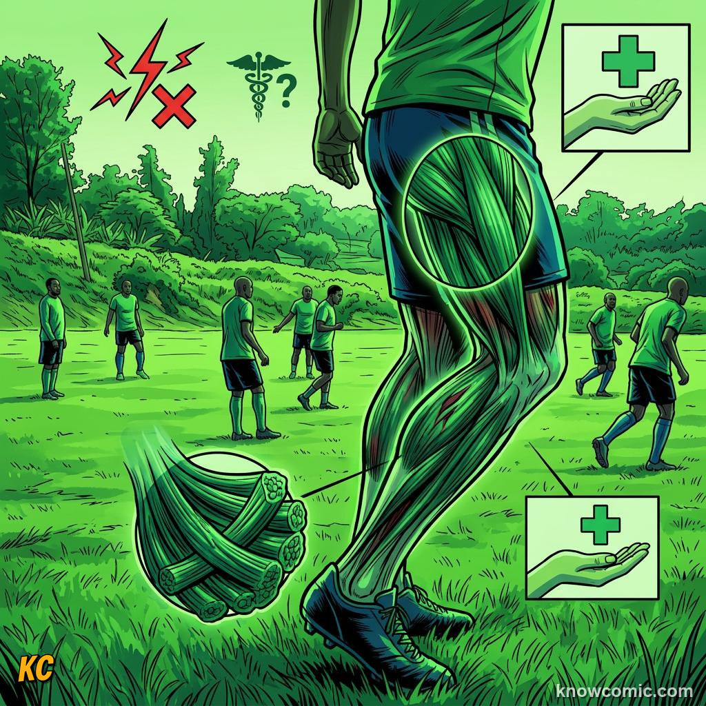 Comic panel about post-workout soreness: Adapt, educational kids illustration