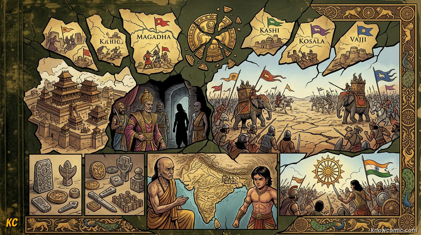 Fragmented kingdoms of ancient India before Mauryan unification under rival rulers