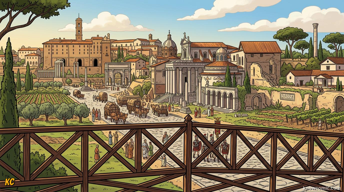 Peaceful Roman imperial province with prosperous towns roads and settled farmers under imperial rule