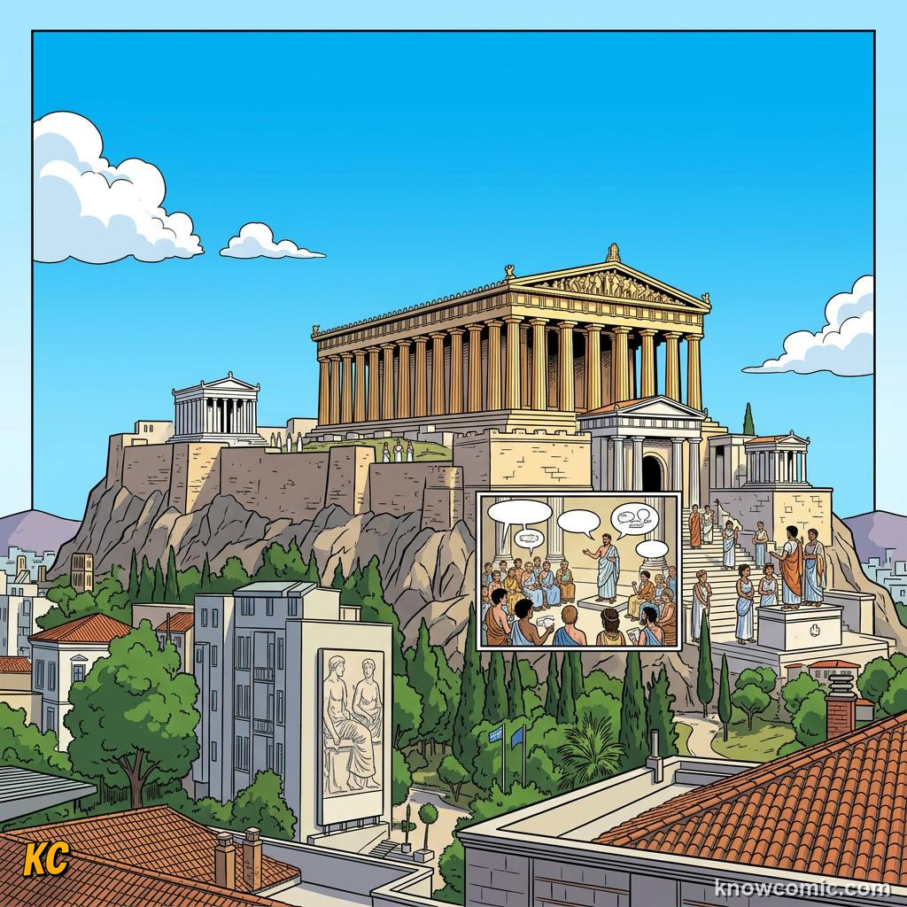 Parthenon temple on the Athenian Acropolis under bright Mediterranean sky