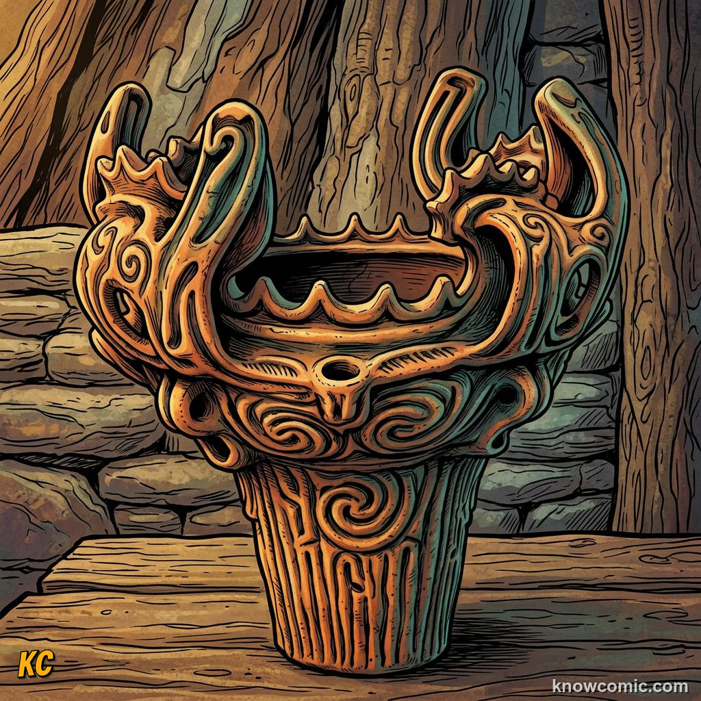 Comic panel about ancient japan: People Of Forest, Sea, And Clay, Jomon, educational kids illustration