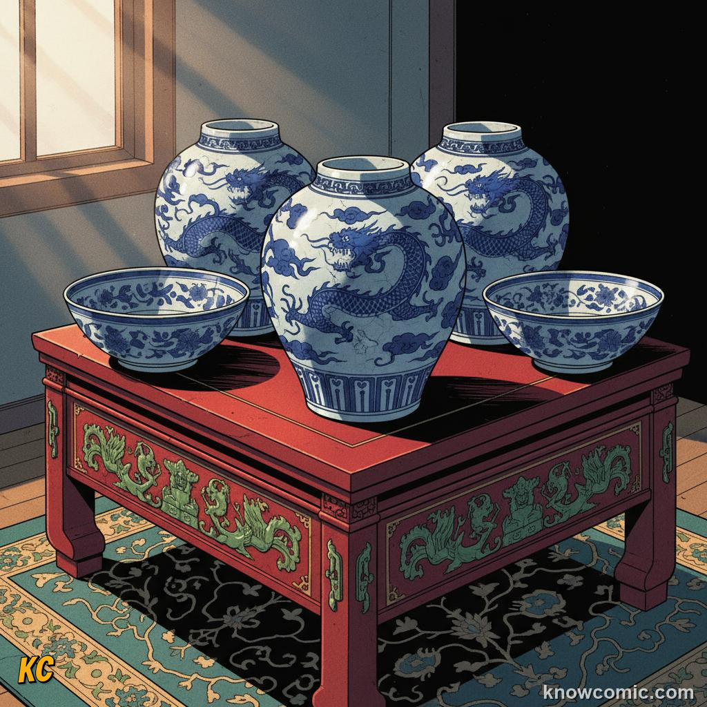 Blue and white porcelain bowl decorated with delicate painted patterns