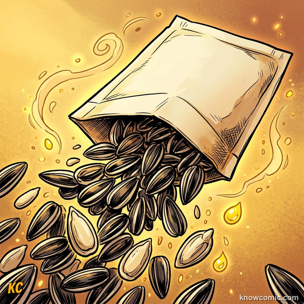 Home agriculture: SUNFLOWER, 🌻 Sunflower seeds store rich oils that fuel a tall stem.
