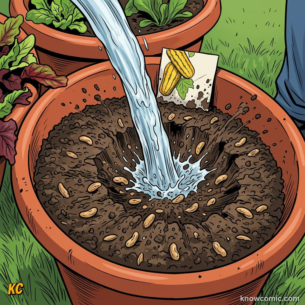 Home agriculture: TOO HARD, Strong flow can expose seeds.