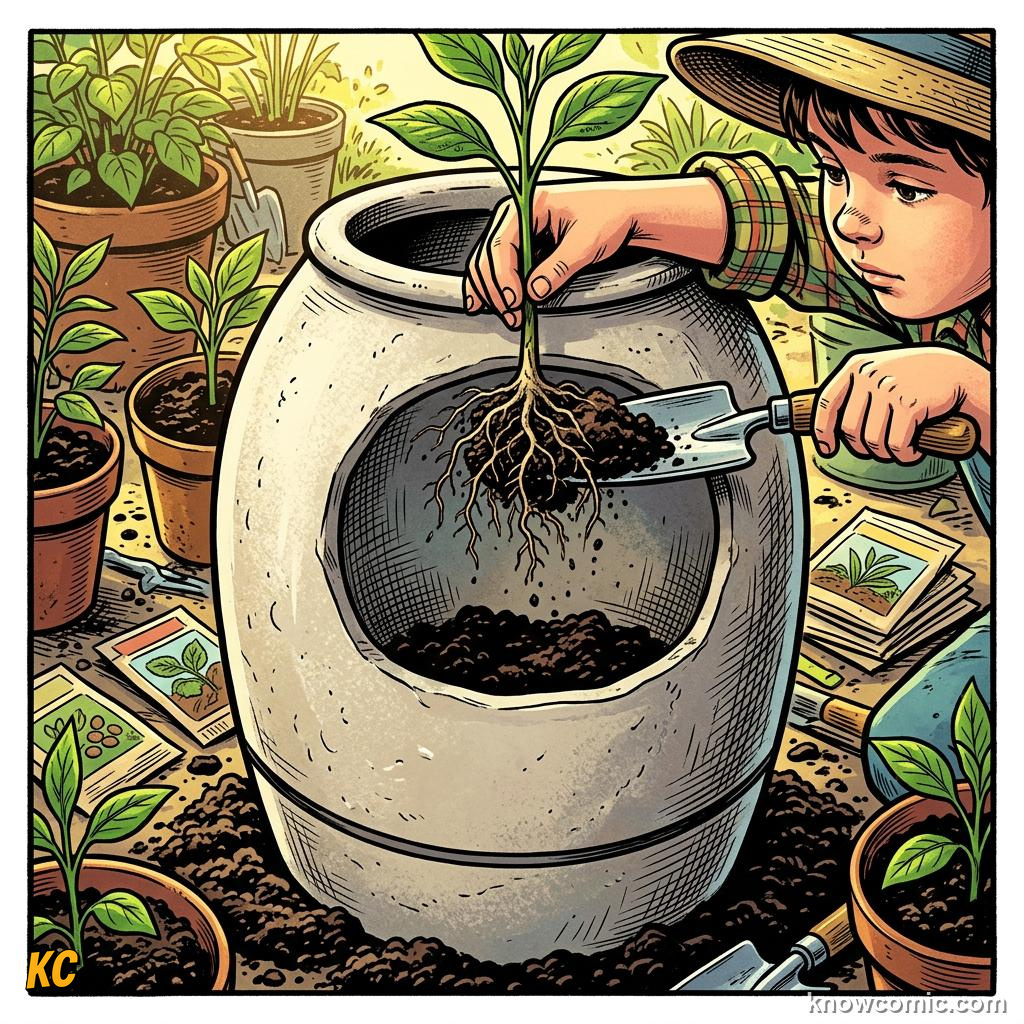 Home agriculture: TRANSPLANT, 🌱 Lift seedlings without crushing stems.