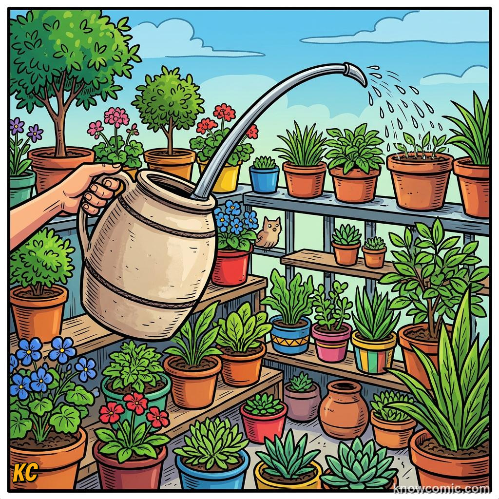 Home agriculture: SPOUT, 💧 Long spout reaches back row of pots.