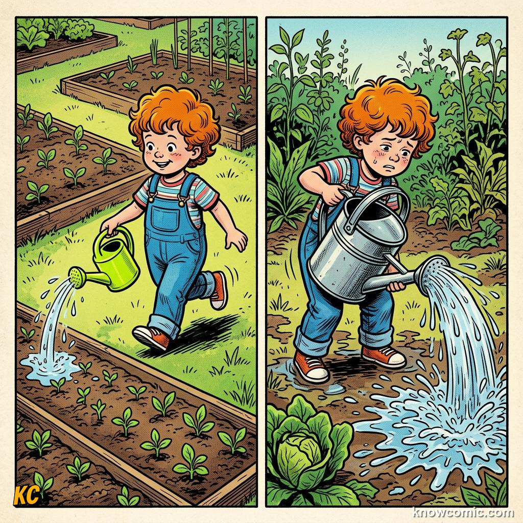 Home agriculture: SIZE, 🪣 Small cans for kids, big cans for beds.
