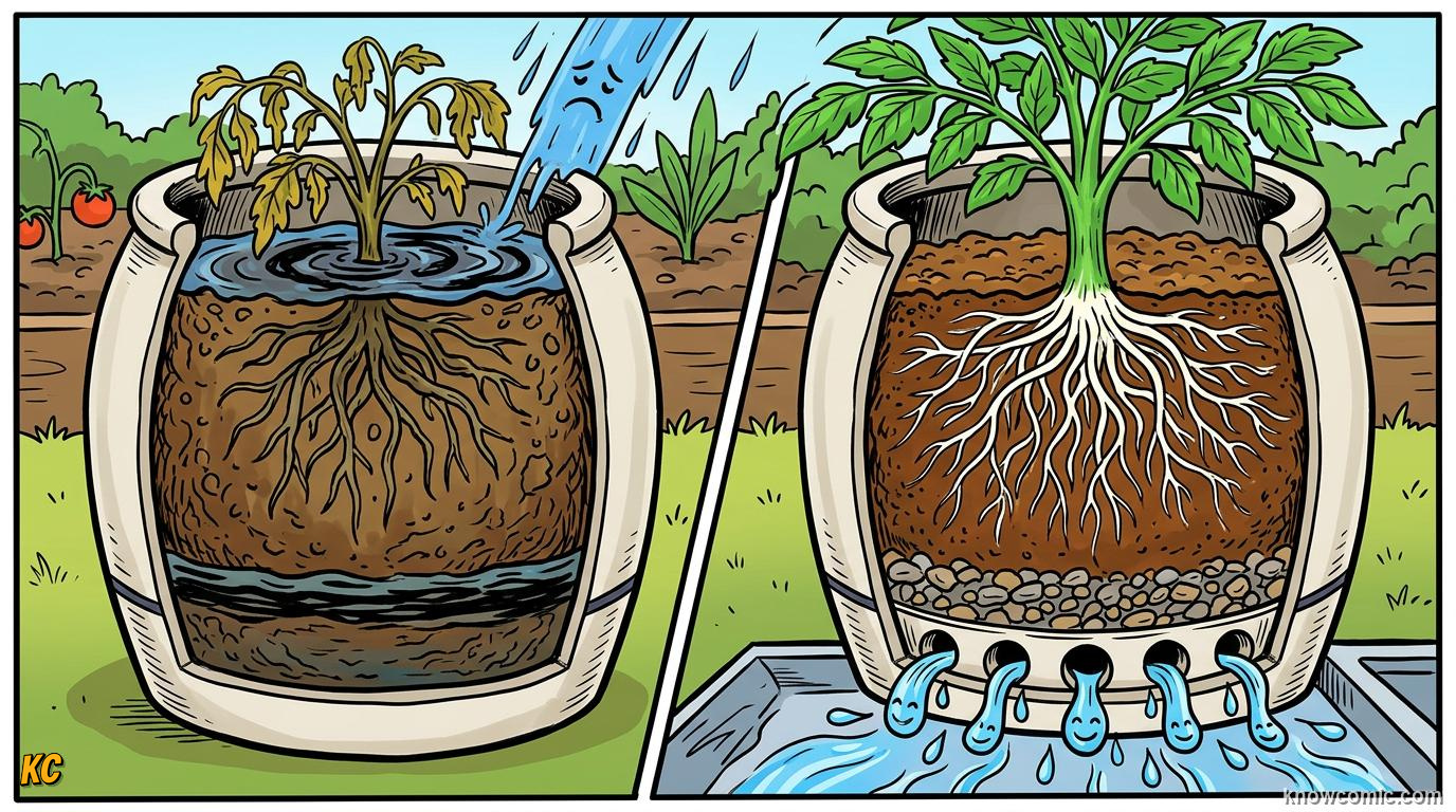 Home agriculture: ROOT HEALTH, WATER MUST ESCAPE