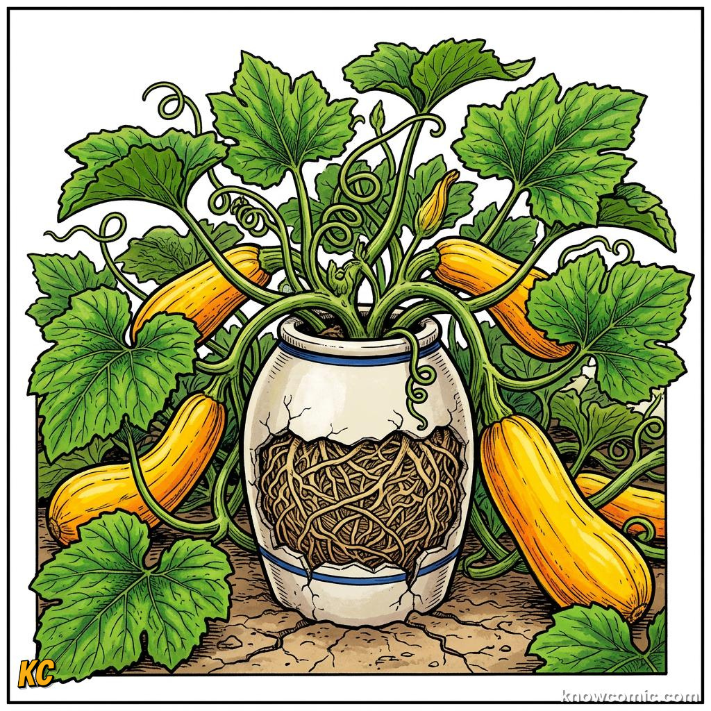 Home agriculture: TOO SMALL, Roots circle the pot and choke growth.
