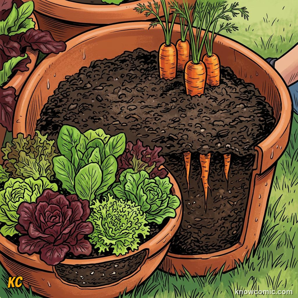 Home agriculture: DEPTH, Carrots need tall narrow pots.