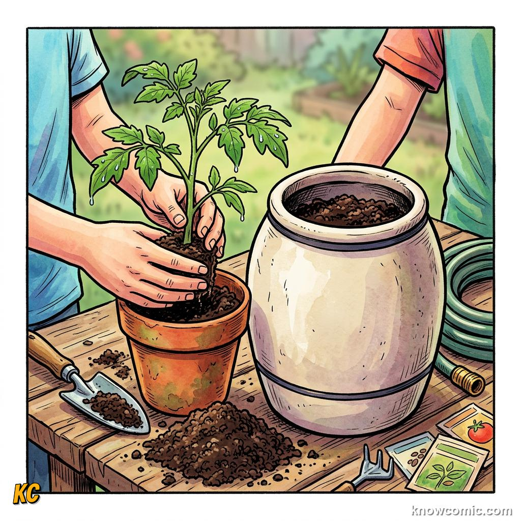 Home agriculture: POT UP, Move to four-inch pot when roots peek through holes.