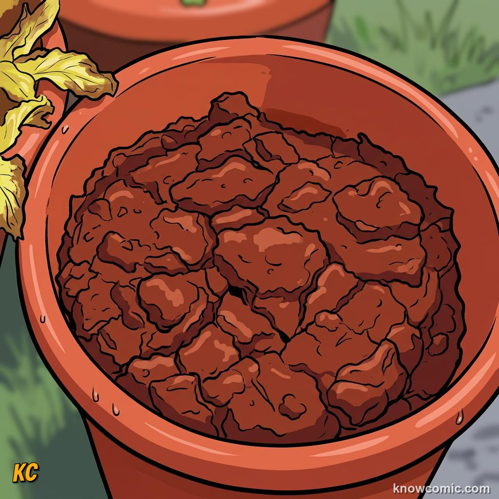 Home agriculture: YARD DIRT, Heavy clay compacts in pots.