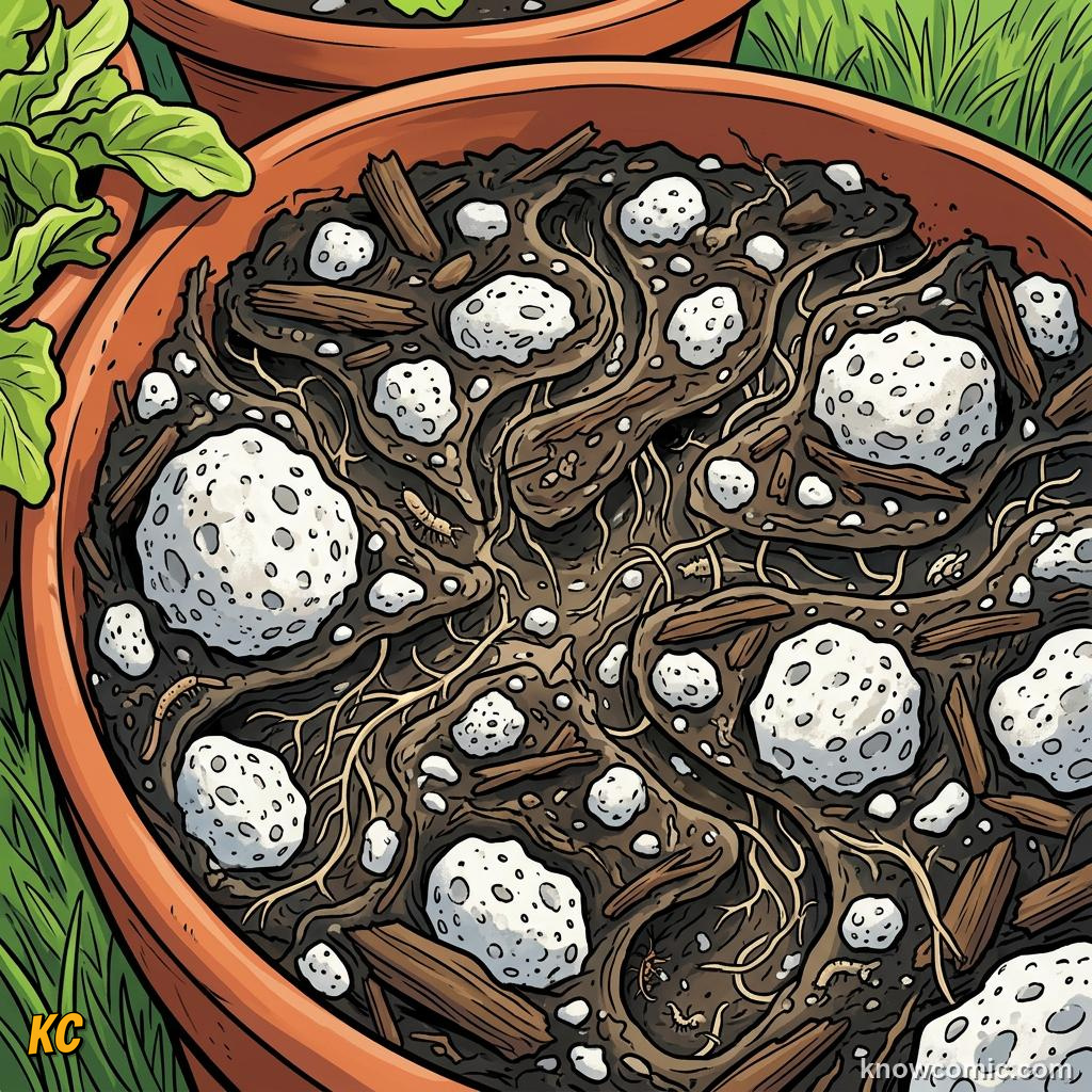 Home agriculture: PERLITE, White granules add air space.