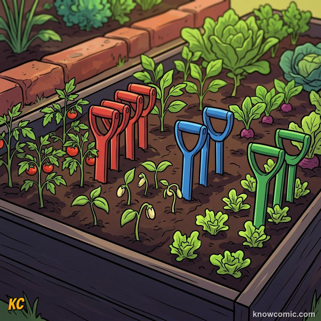 Home agriculture: CODE, Color dots group plant types fast.