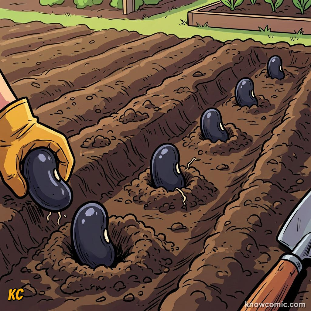 Home agriculture: LARGE, Beans can handle deeper sowing.