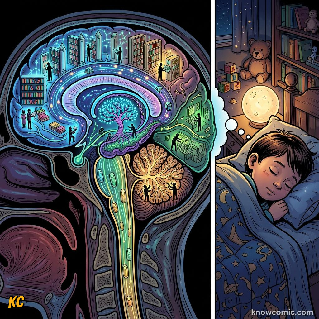 Brain lit up with activity during sleep showing dreams are biological not supernatural